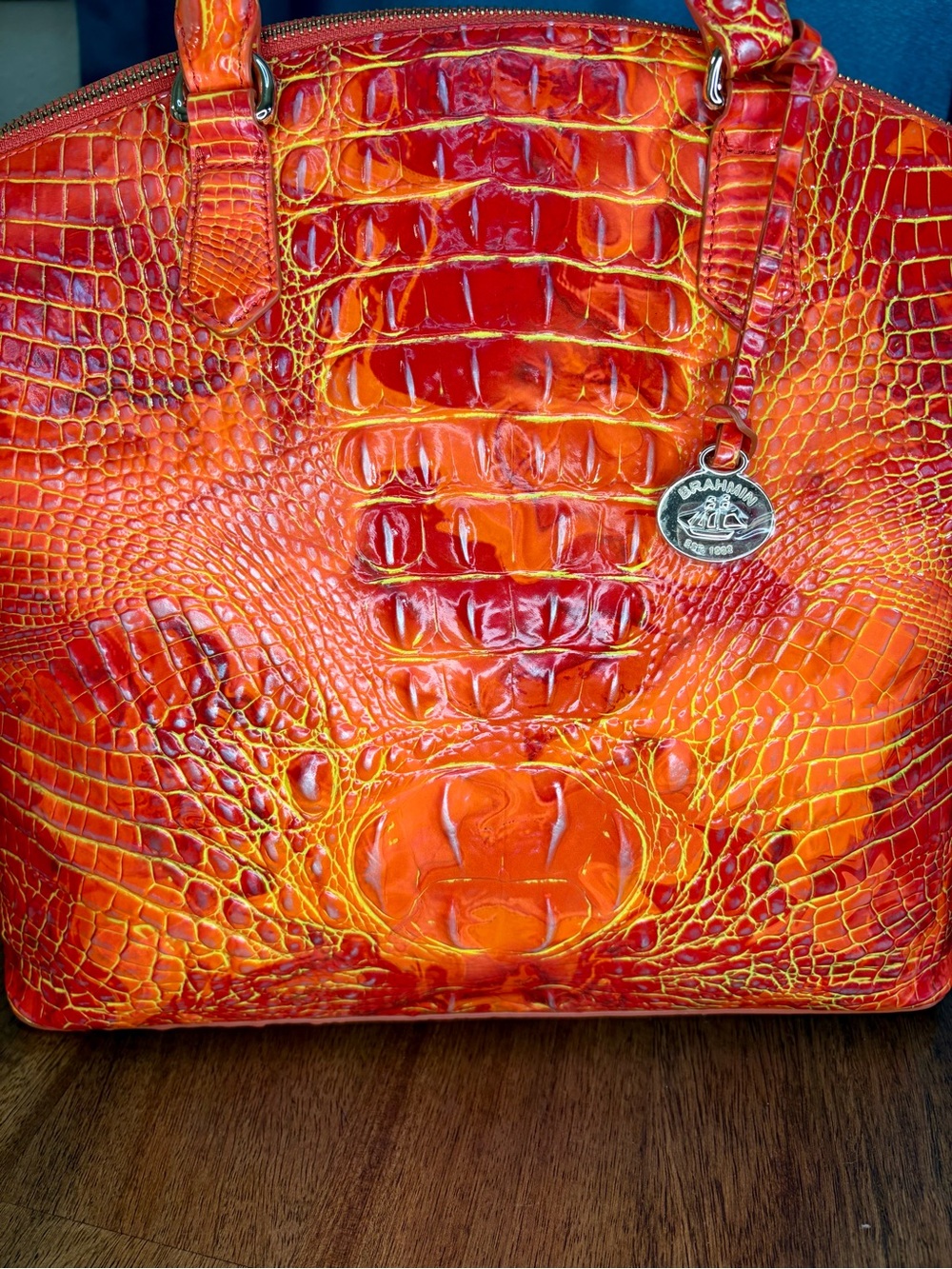 **SOLD**Brahmin EUC Lrg Duxbury - Spicy Orange - FRONT EYE - Like New - Picture 14 of 16